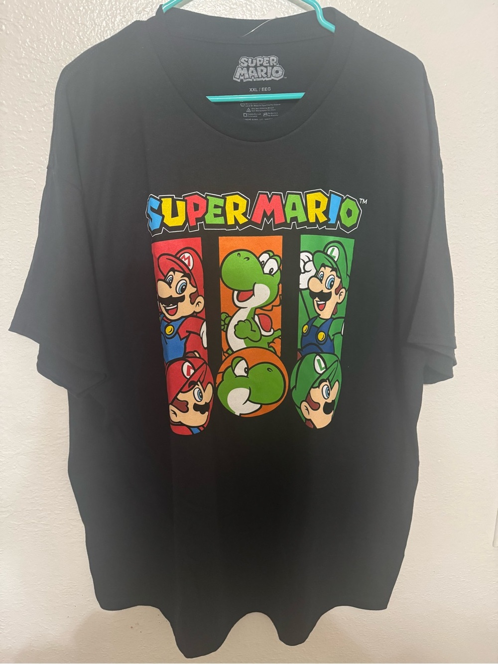 Nintendo Super Mario T-Shirt Men's Size XXL Black Nintendo Yoshi Mario Luigi